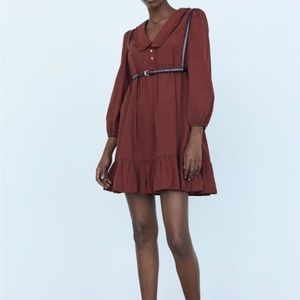 Cute burgundy dress with jeweled buttons